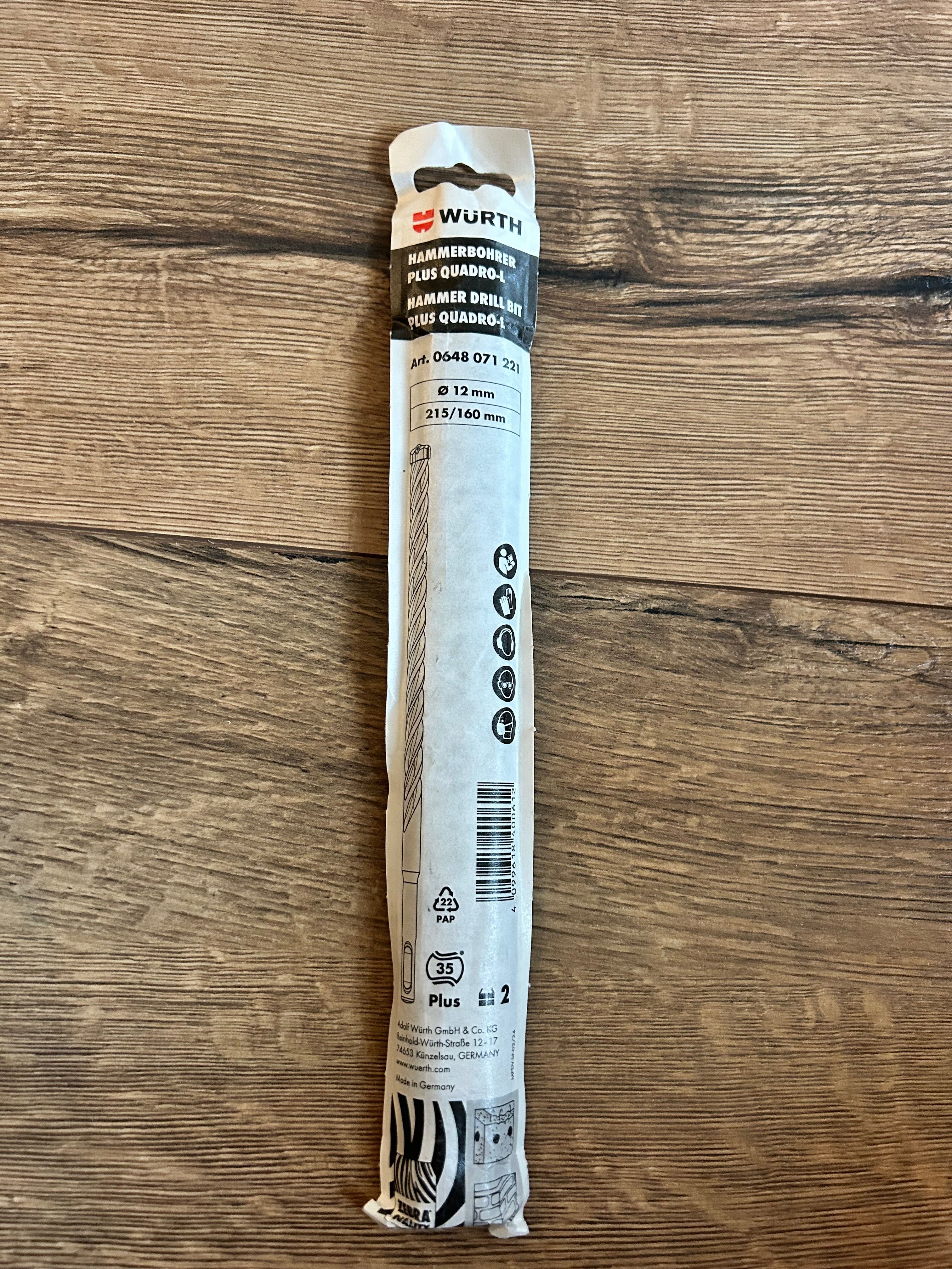 Würth Zebra Quality Wiertło udarowe Plus Quadro-L x2 sztuki