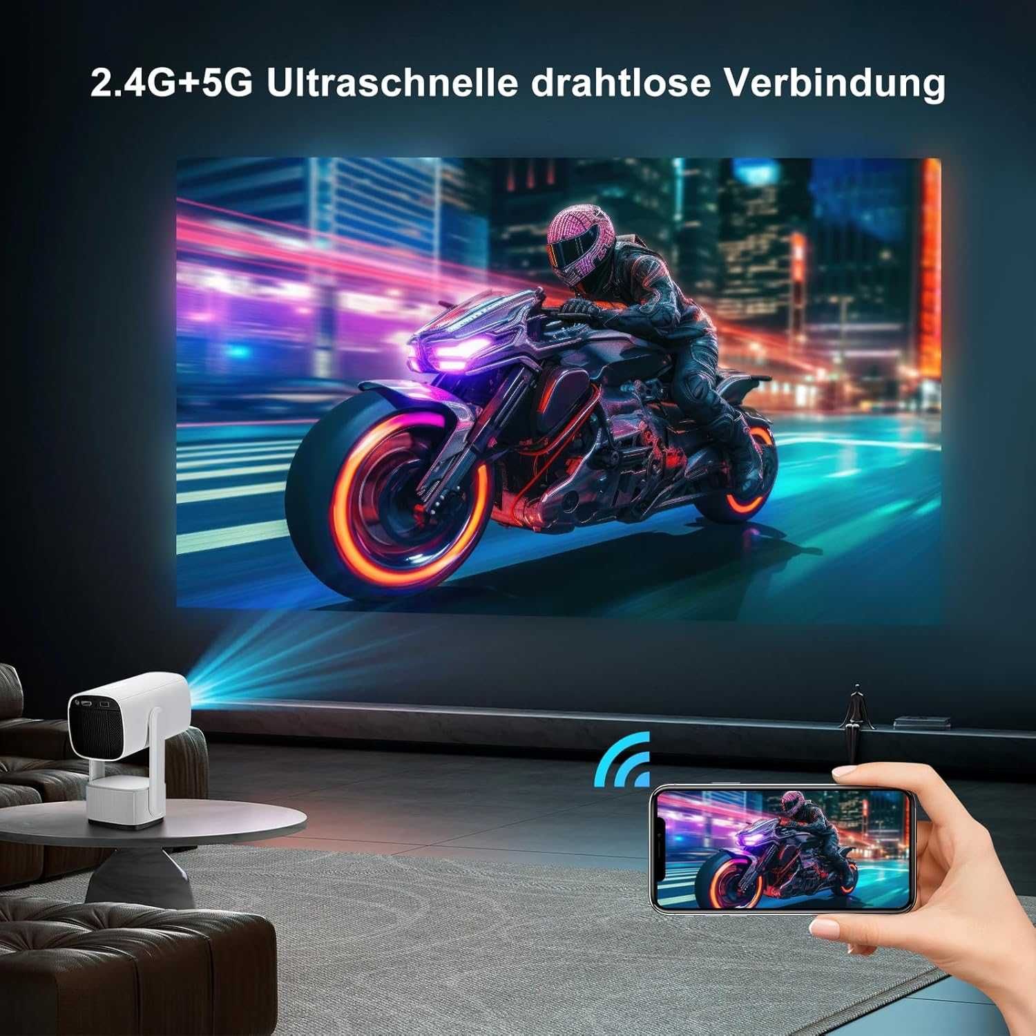 Eroshoo K2 przenośny projektor z Android TV 11.0