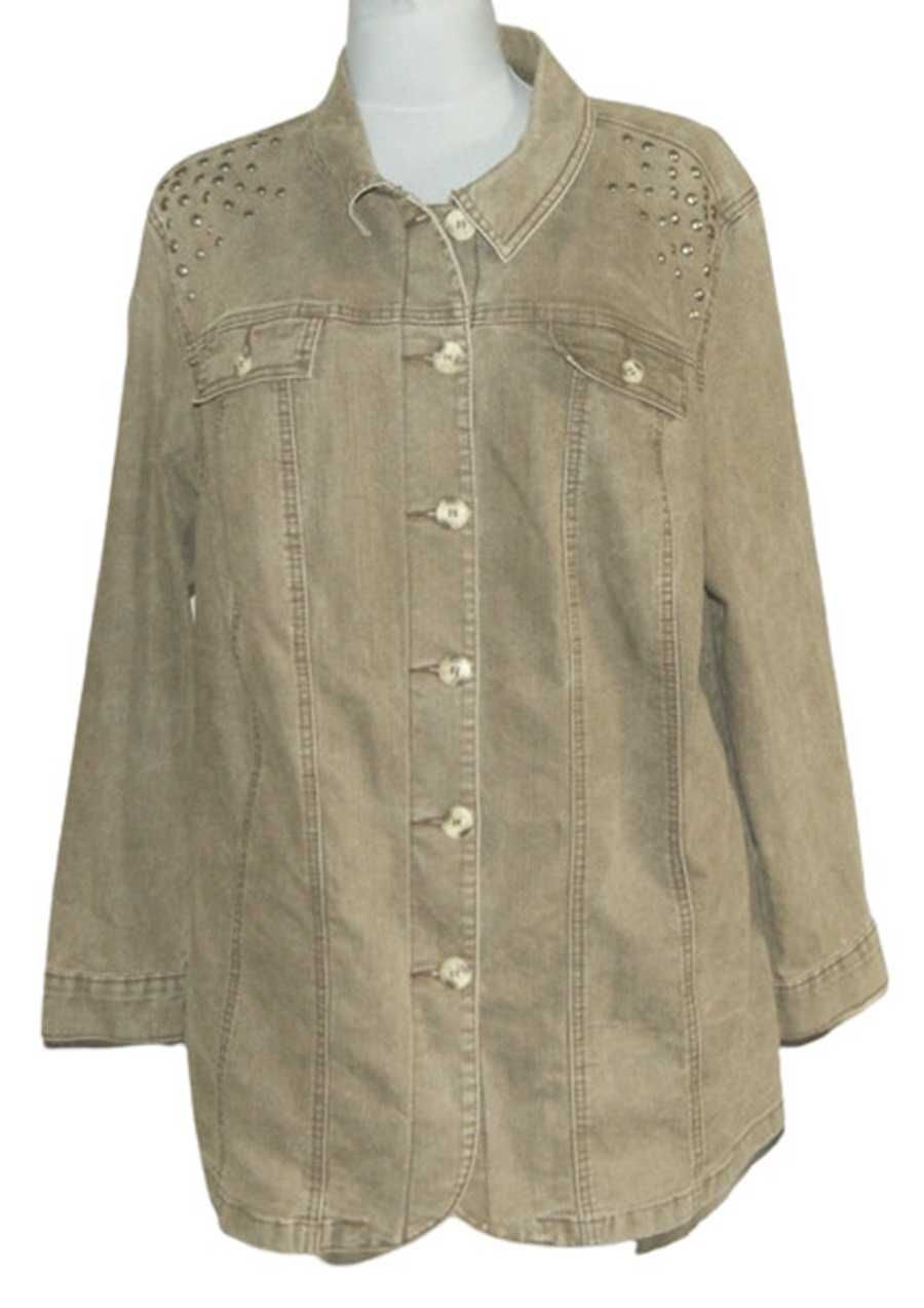 Jeansowa rozpinana koszula z elastanem rozmiar 50 - XXXL | 587E