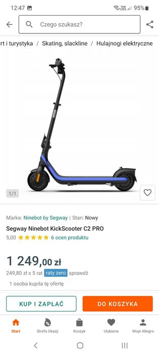 Hulajnoga elektryczna NINEBOT KICKSCOOTER C2 pro