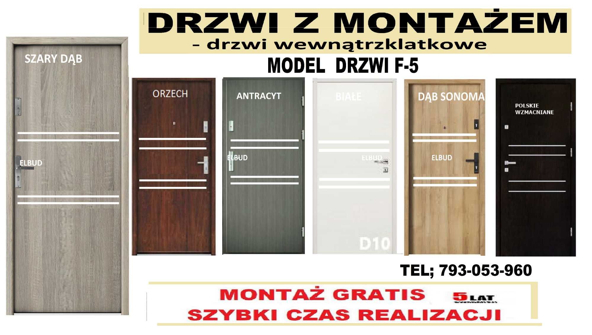DRZWI WEJŚCIOWE do mieszkania, zewnętrzne, wewnątrzklatkowe z montażem