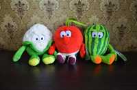 Мягкие игрушки фрукты, ягоды, овощи