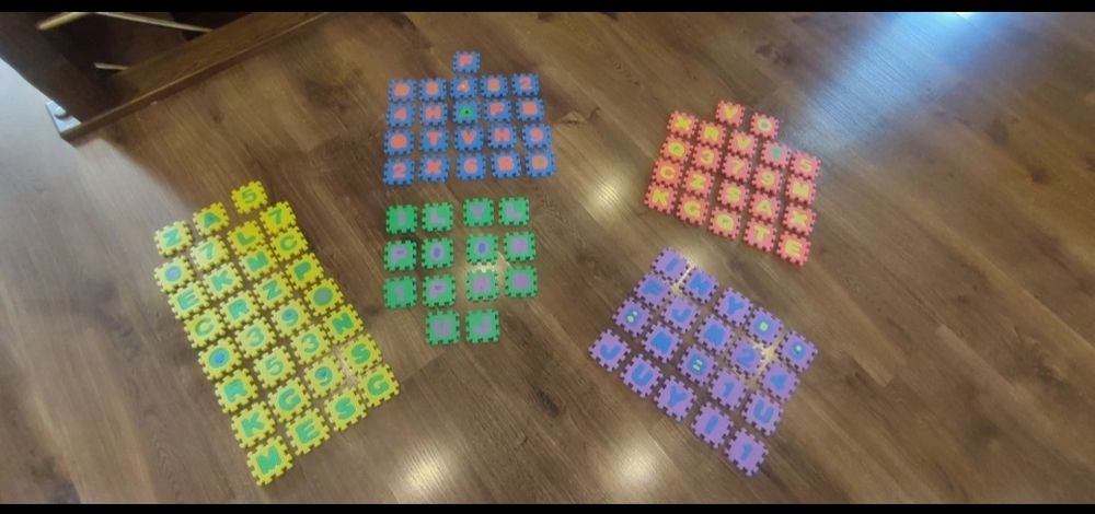 Nowe Puzzle piankowe literki i cyferki 108 elementów