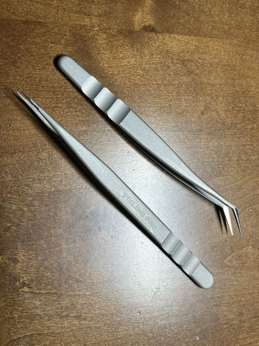 Пинцеты для наращивания ресниц, пинцеты Staleks