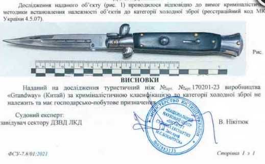 Ніж автоматичний стилет