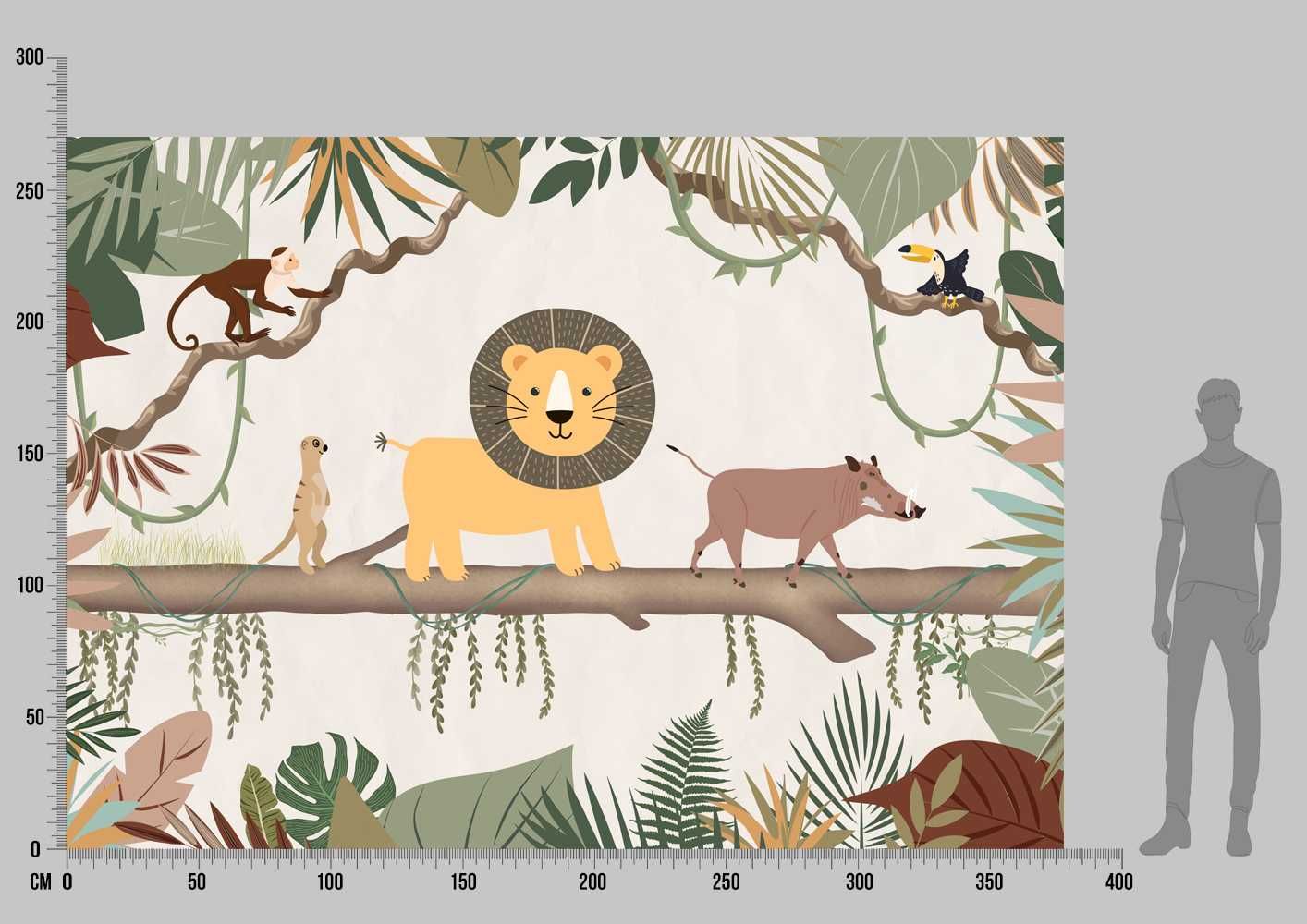 Tapeta flizelinowa HAKUNA MATATA FRIENDSHIP szer. 378cm x wys. 270cm