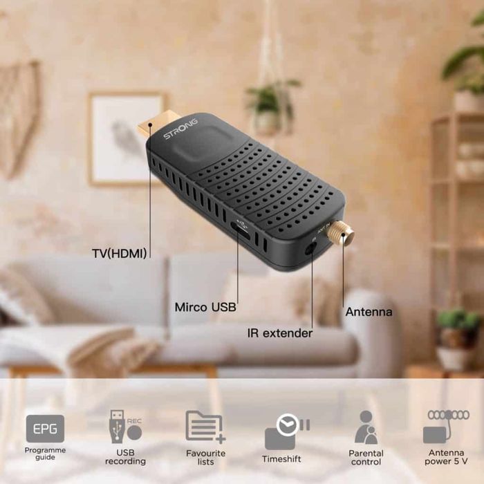 Receptor Descodificador TDT DVB T2 Strong - NOVO