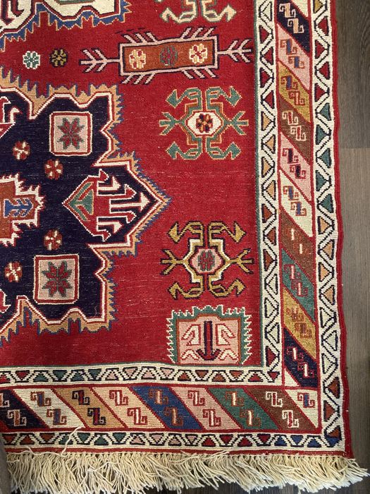 Autêntico Tapete Persa Kilim Soumak 195x126cm - Novo