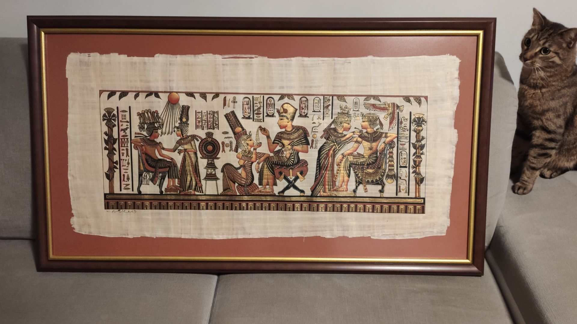 Obraz Egipski papirus lub RAMA DREWNIANA 110x62