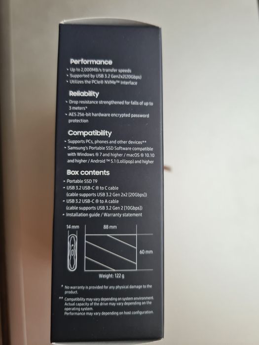 SSD накопичувач Samsung Portable T9 2 TB Black (MU-PG2T0B)