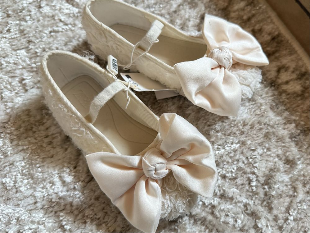 Baleriny balerinki Zara urocze wyjściowe eleganckie 25 mokasyny