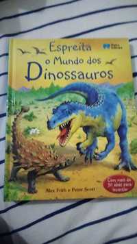 Livro " Espreita o mundo dos dinossauros"