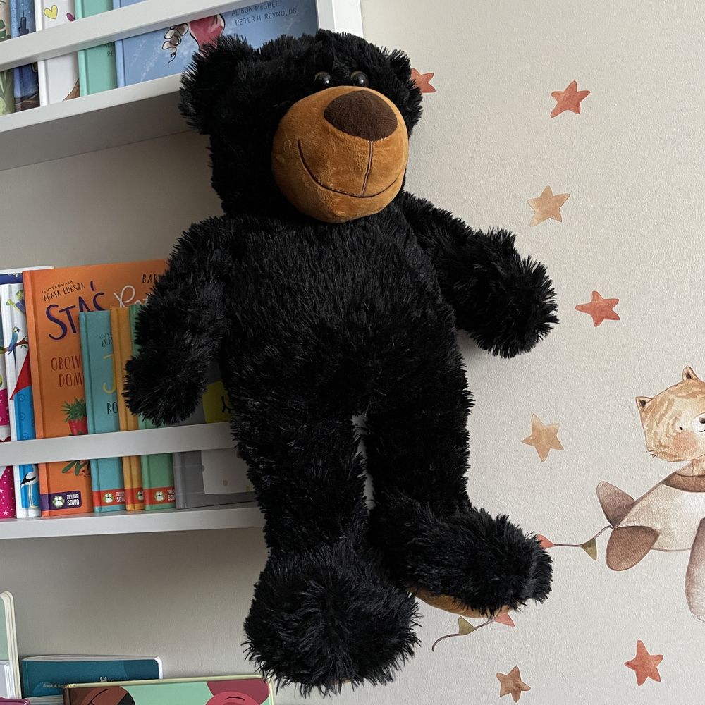 Duży czarny miś maskotka przytulanka pluszak Smyk 55 cm
