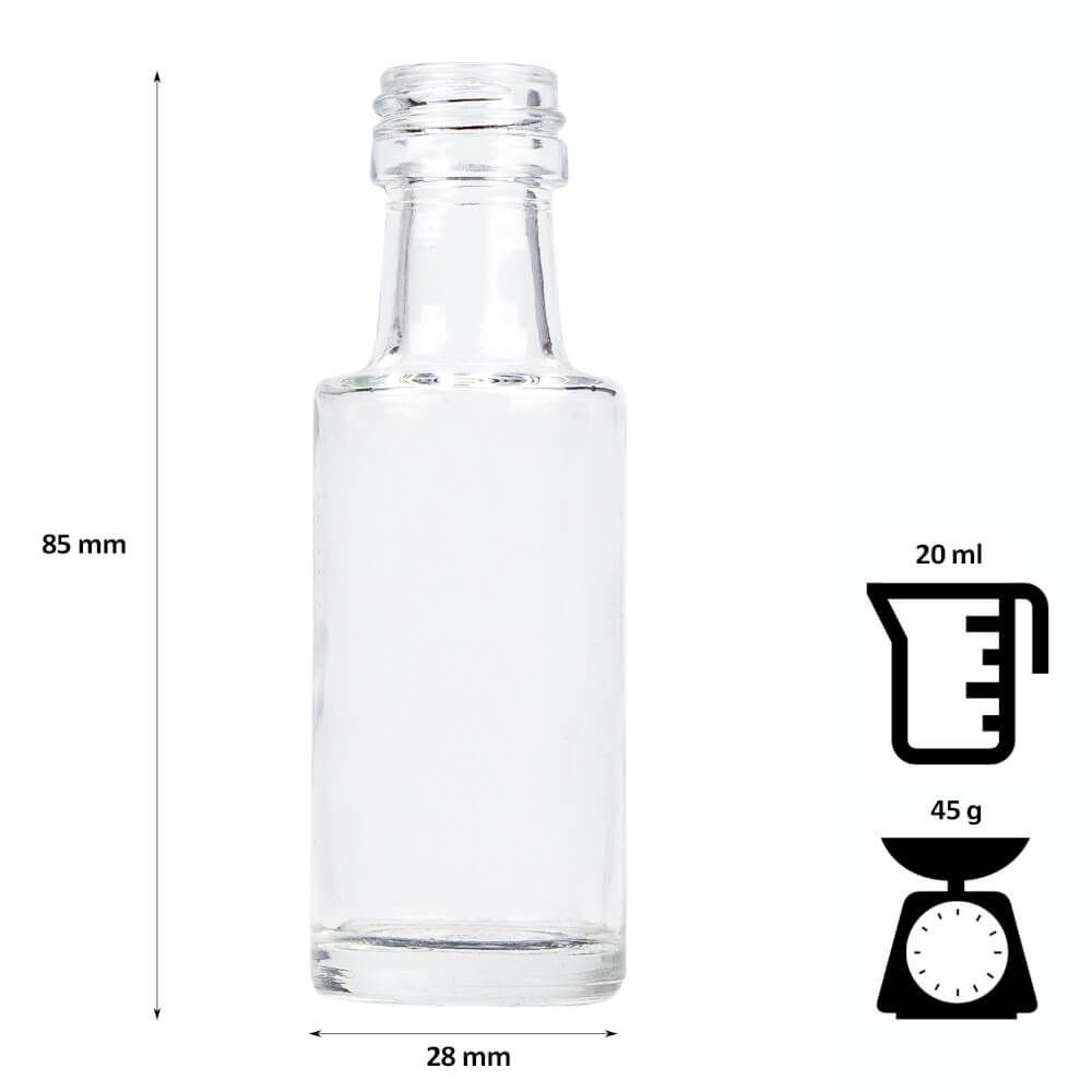 20x butelka MONOPOLOWA 20 ml z zakrętką na wesele wódkę bimber