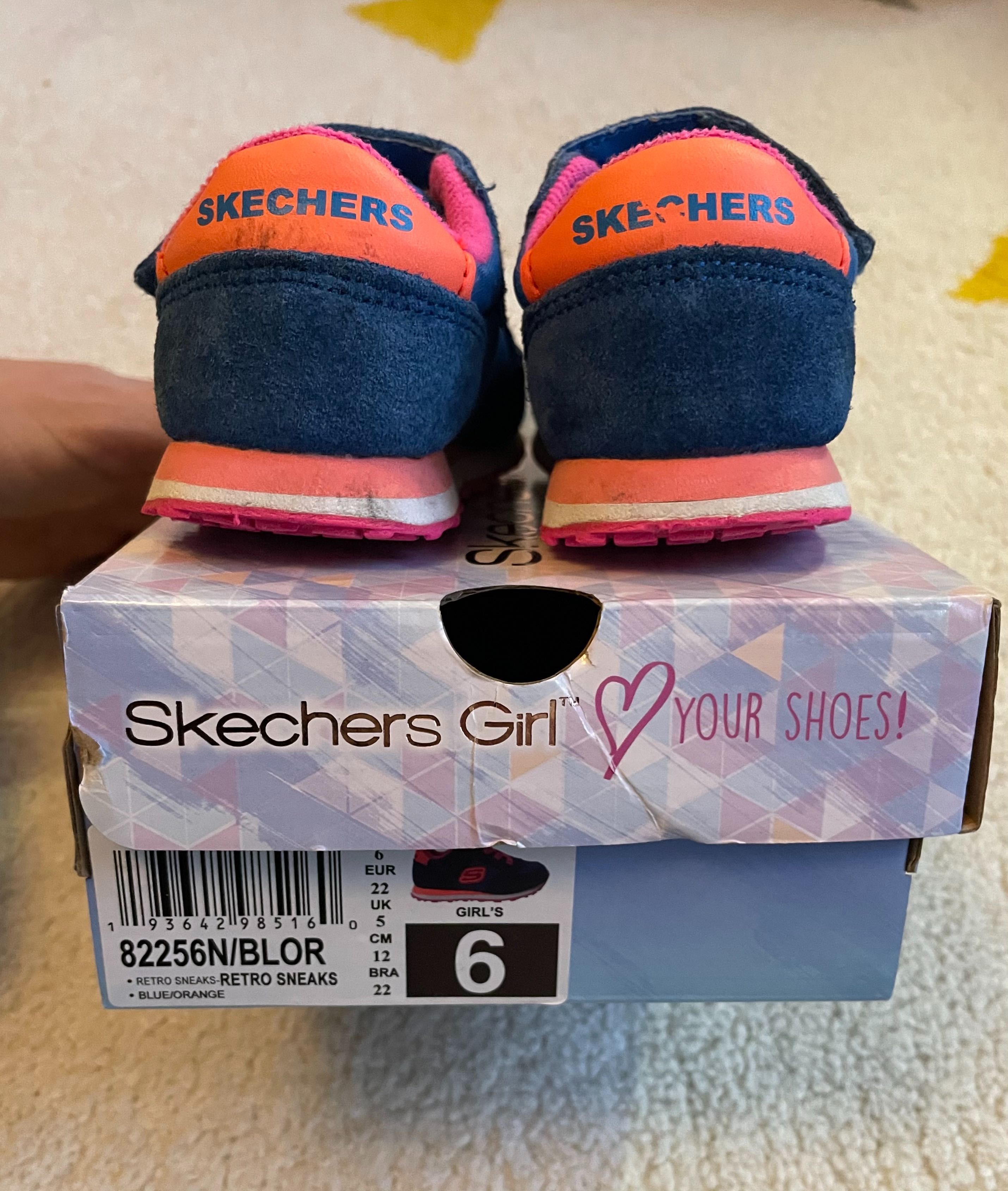 Sapatilhas Skechers 22 azul e rosa menina!