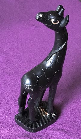 Figurka Żyrafa, czarna , gipsowa , 24cm