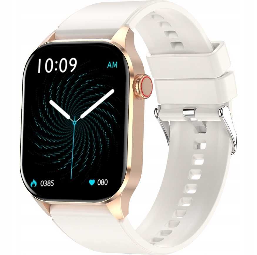 Smartwatch Damski Zegarek Pomiar Glukozy Ciśnienie Rozmowy 2 paski PL