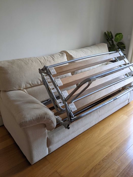 Sofá cama - 3 lugares [creme] ** Para despachar (mudança de casa)**
