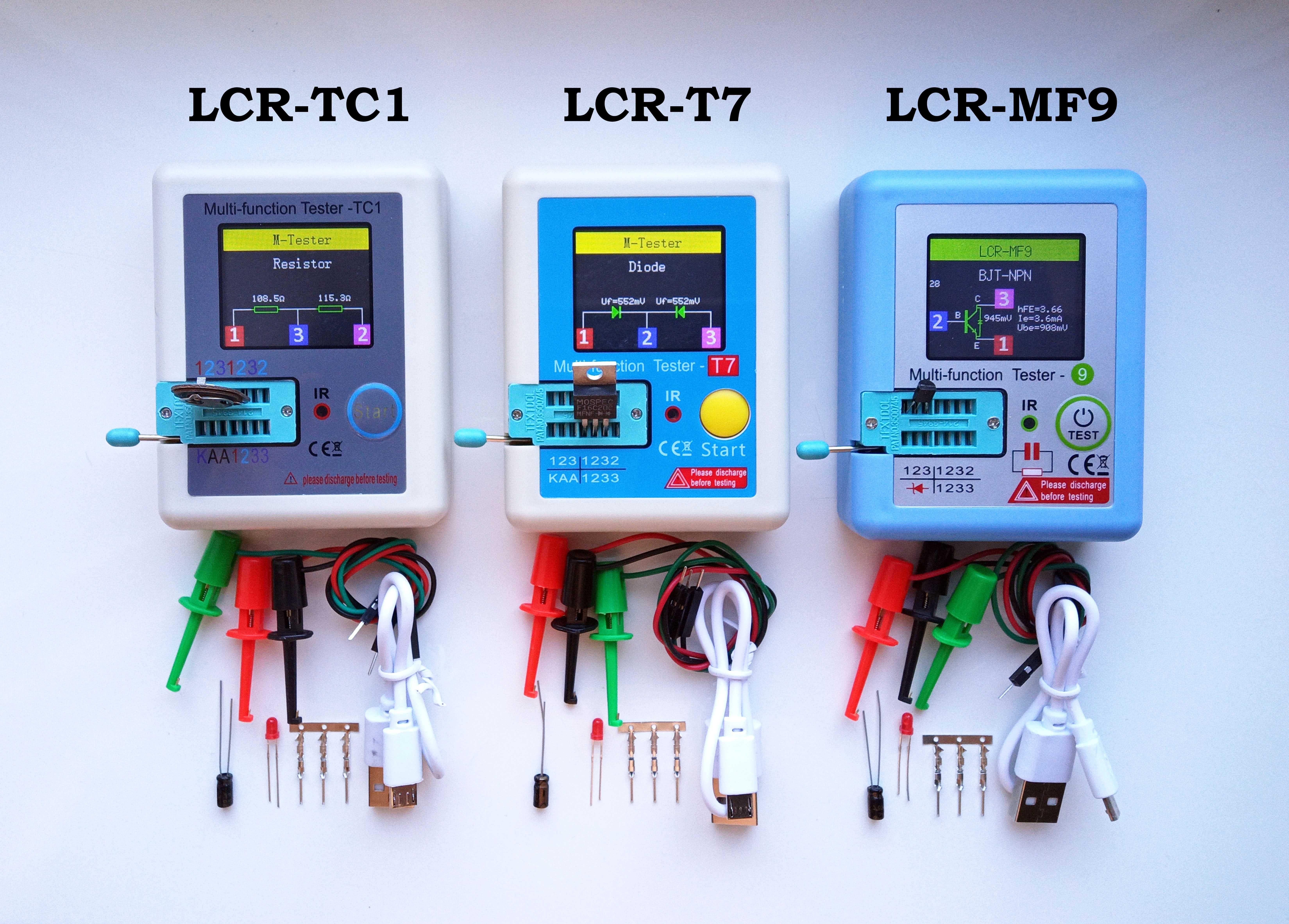 Калиброванные тестеры LCR-TC1, LCR-T7, LCR-MF9 конденсаторов и т.д.