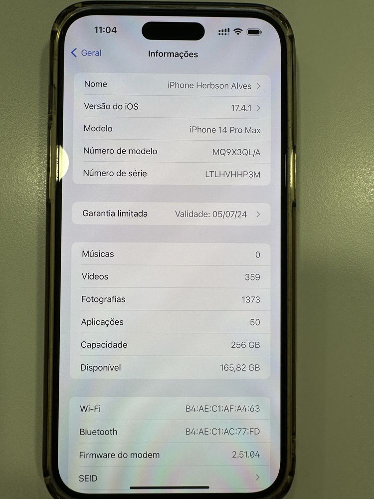 Iphone 14 Pro Max 256Gb Roxo - Bateria 94%