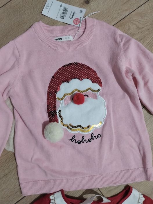 Nowy zestaw świąteczny sweterki sukienka bluzka h&m Mikołaj święta 98