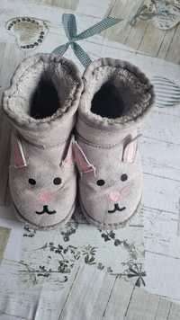 Buty sniegowce botki r 28 szare kożuch dla dziewczynki