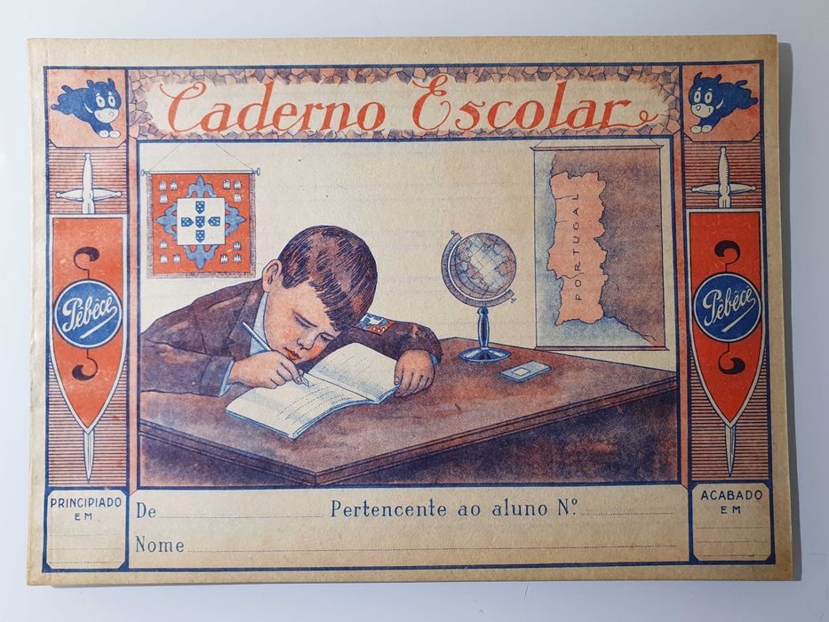 Antigo Caderno Escolar ~ "Pêbêcê" ~ 2 Linhas ~ Anos 60