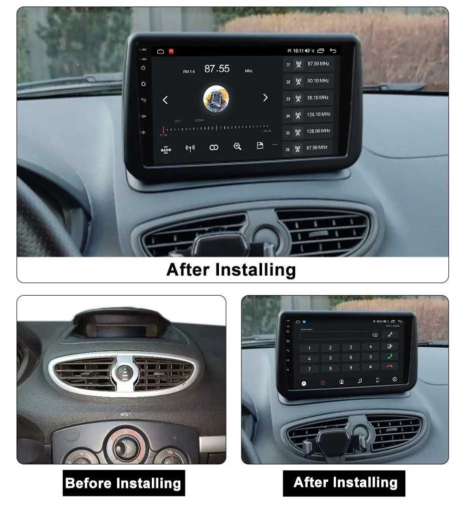 (NOVO) Rádio 2DIN 9"• Renault Clio 3 III • (2005 a 2014) • Android GPS