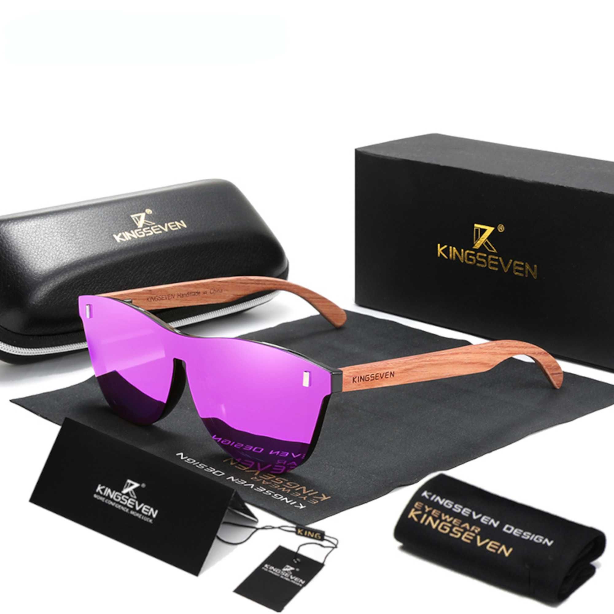 OKULARY polaryzacyjne drewniane PREMIUM filtr UV400 Kingseven na 2025