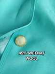 Marynarka żakiet niebieska turkusowa wełniana vintage oldschool 42 XL