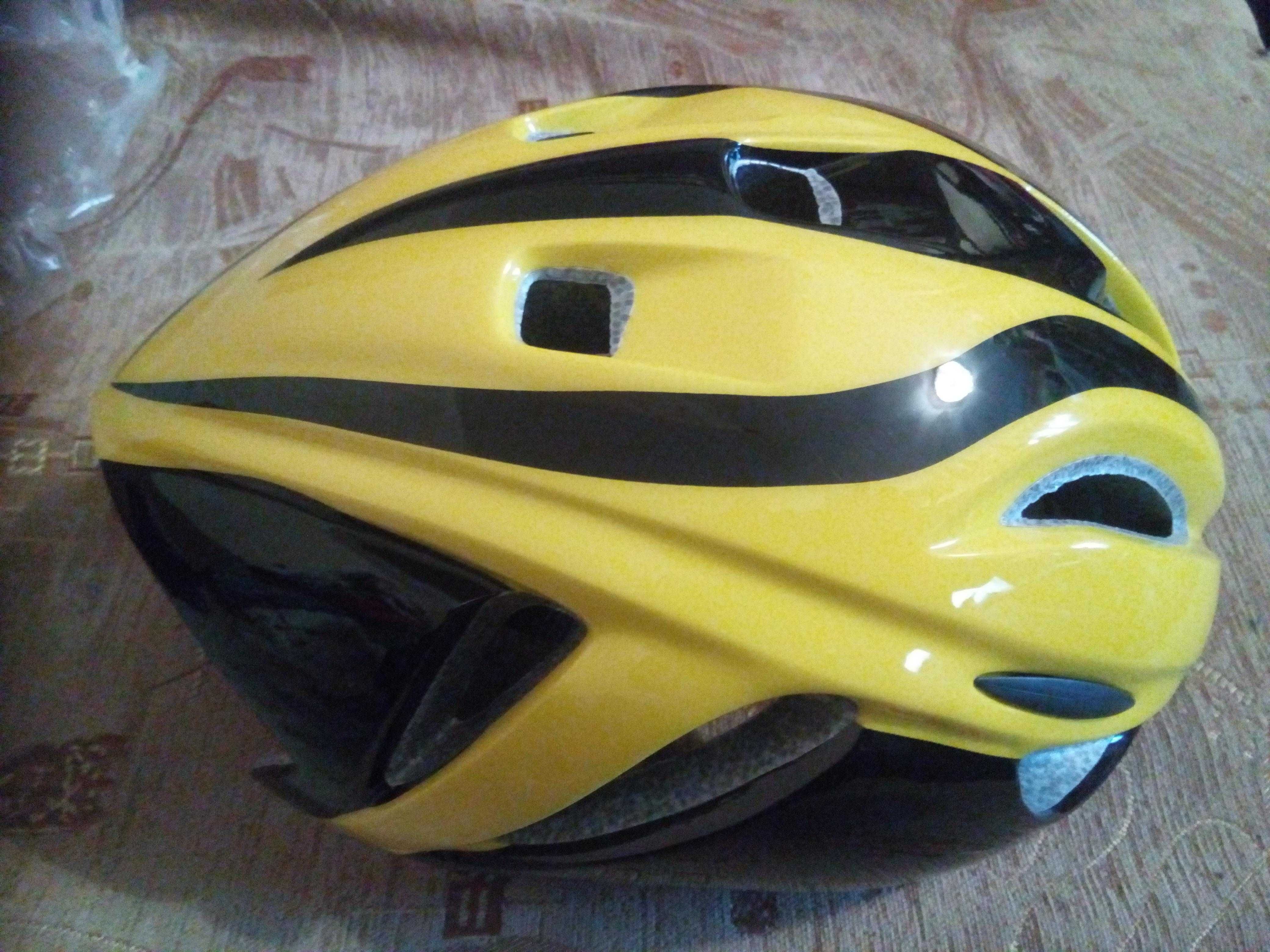 Велосипедний шолом (Велосипедный шлем) жовто-чорний Розмір XL