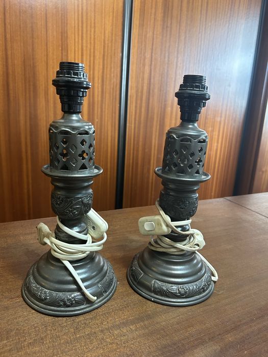 2 Candeeiros Estanho Antigos