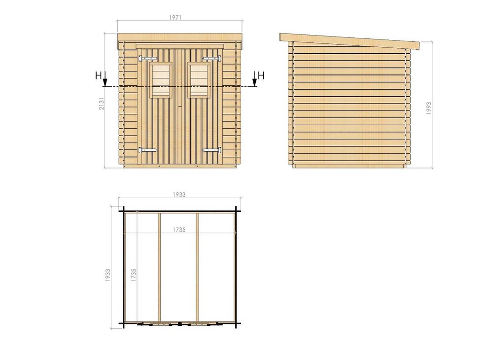 Domek Drewniany Ogrodowy Narzędziownia Składzik MEG032