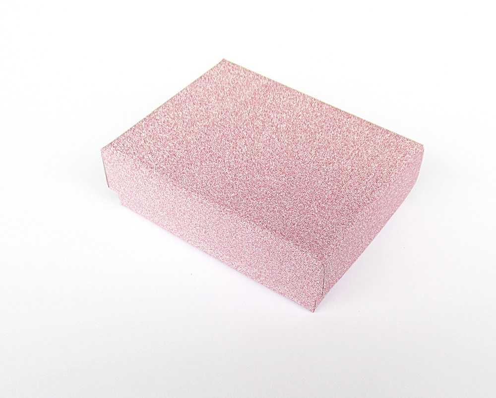 Pudełko opakowanie prezentowe różowe brokatowe eleganckie OZ37
