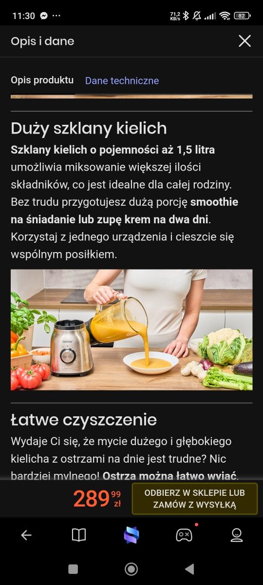 Blender kielichowy szklany duża moc duża pojemność w pełni sprawny