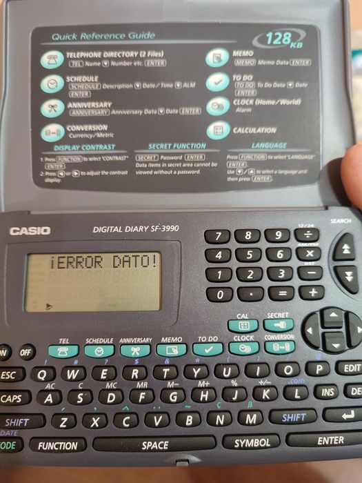 Электронная записная книга Casio SF-3990 GY-w Банк