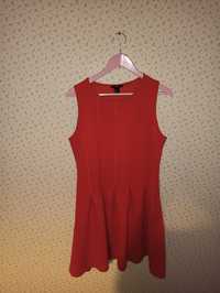 Sukienka 40 / 42 h&m czerwona rozkloszowana pikowana