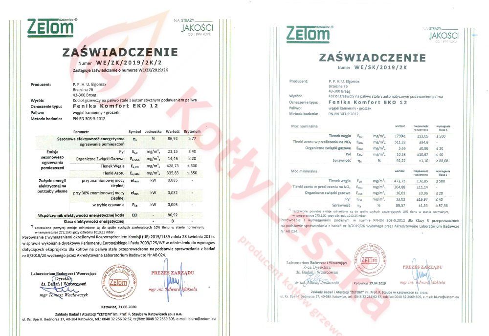 Kocioł piec c.o. 5 klasa KOMFORT 12 kW ekogroszek kotlyleszka ecodesig
