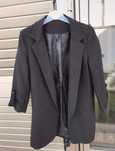 Blazer preto com mangas a 3/4
