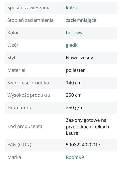 Zasłony zaciemniające 140x250