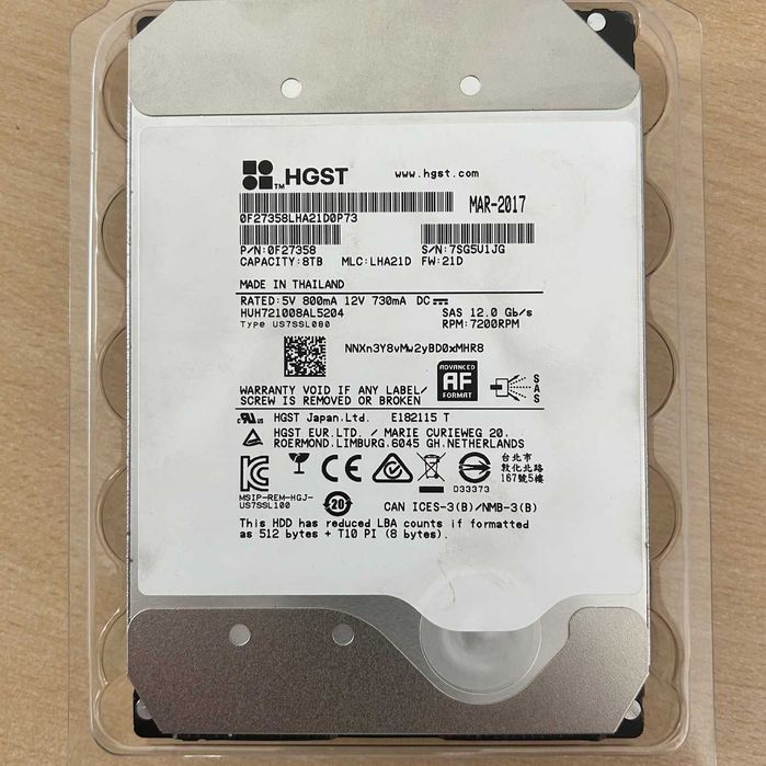 Жорсткі диски для сервера 8TB WDC HGST 0F27358
