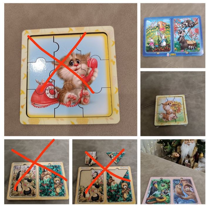 Розвивашки, пазли, сортери, овочі на липучках, головоломки