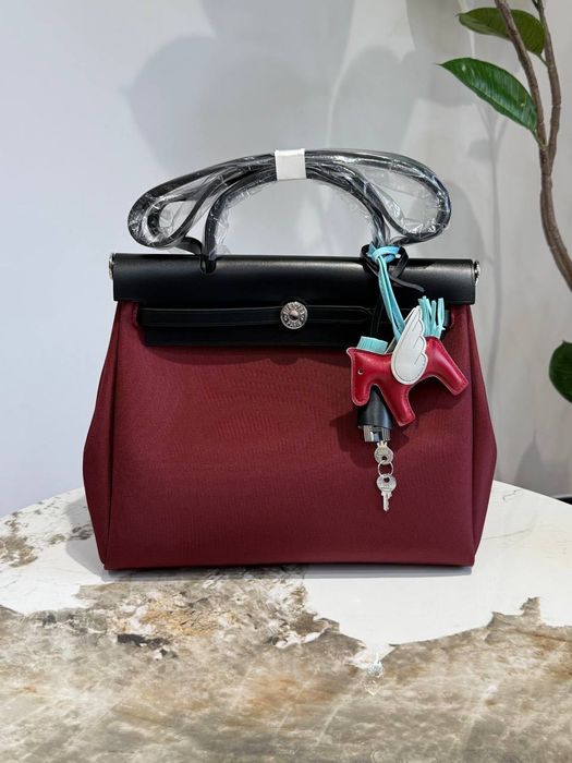 Сумка Hermes Herbag люкс чорна, коричнева, бежева, бордова, рожева