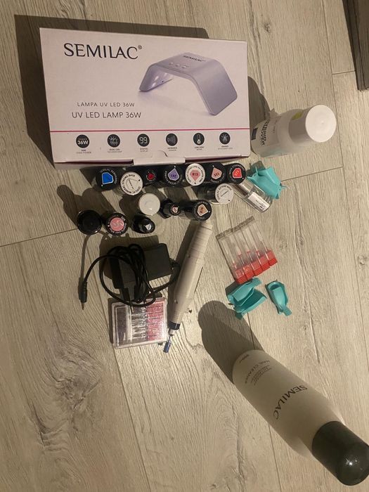 Zestaw do manicure – lampa Semilac + lakiery + frezarka