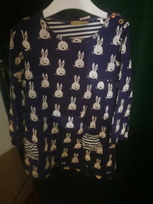 Next granatowa tunika króliczki r. 104 cm 3-4lata