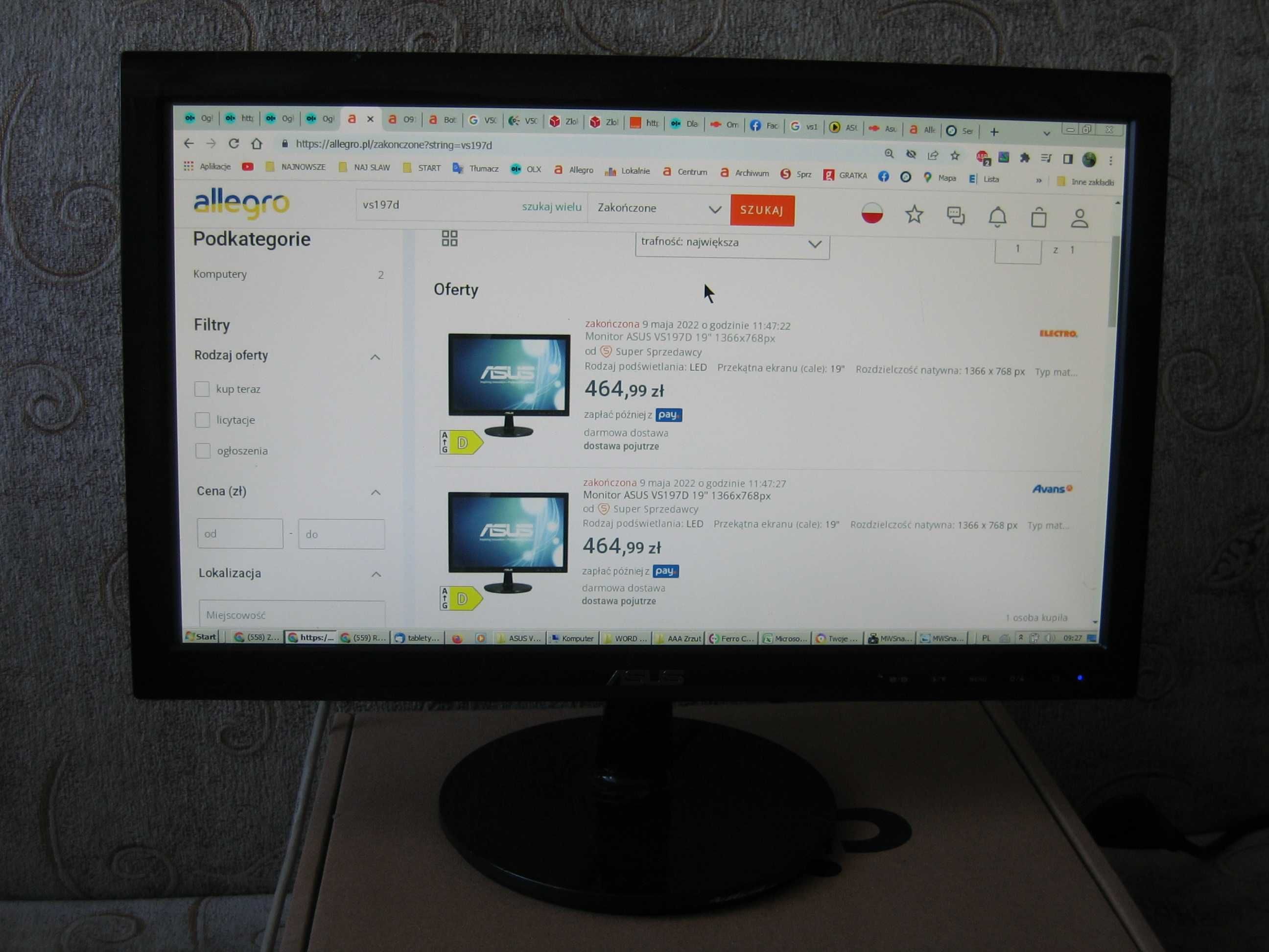 Monitor LED - ASUS VS197D 19" 1366x768px