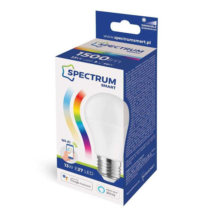 Żarówka LED E27 A60 13W = 98W 1500lm RGB+CCT 210° Smart TUYA WiFi