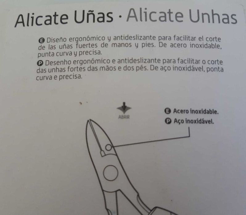Alicate Corta Unhas Novo Ponta Curva Aço Inoxidável Cabo Ergonómico