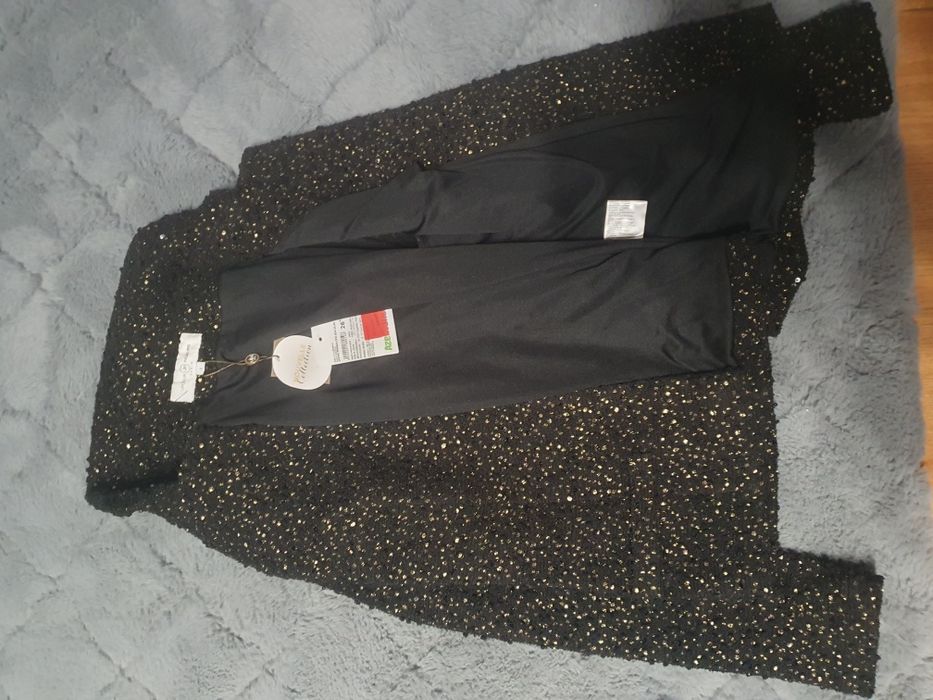 Elegancka kurtka brązowo-złota rozmiar M