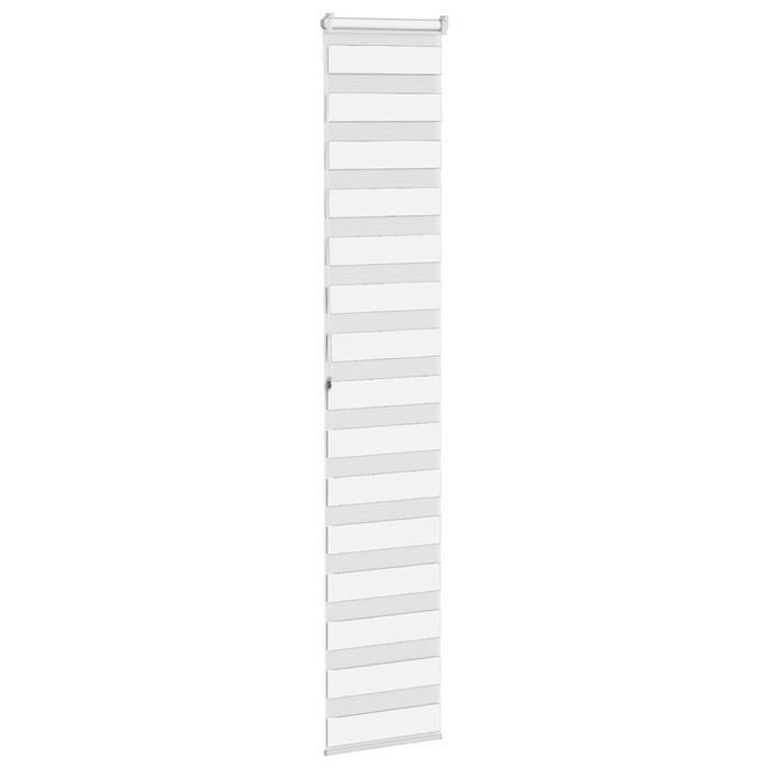 Vidaxl Roleta Zebra, Biała, Szerokość Tkaniny 40,9 Cm, Poliester
